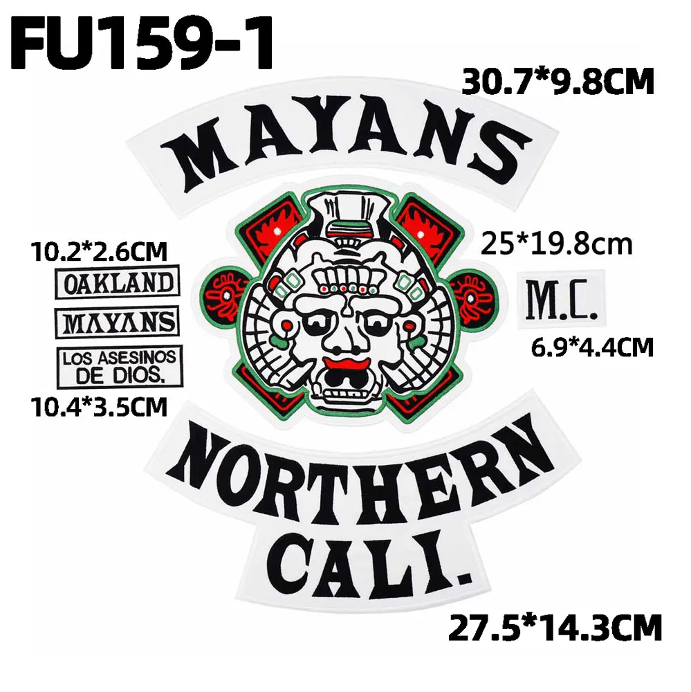 FU159-FU166 MAYANS NORTHERN CALI podkład haftowana naszywka punk naszywka rowerzysty naszywki na ubrania akcesoria odzieżowe odznaka