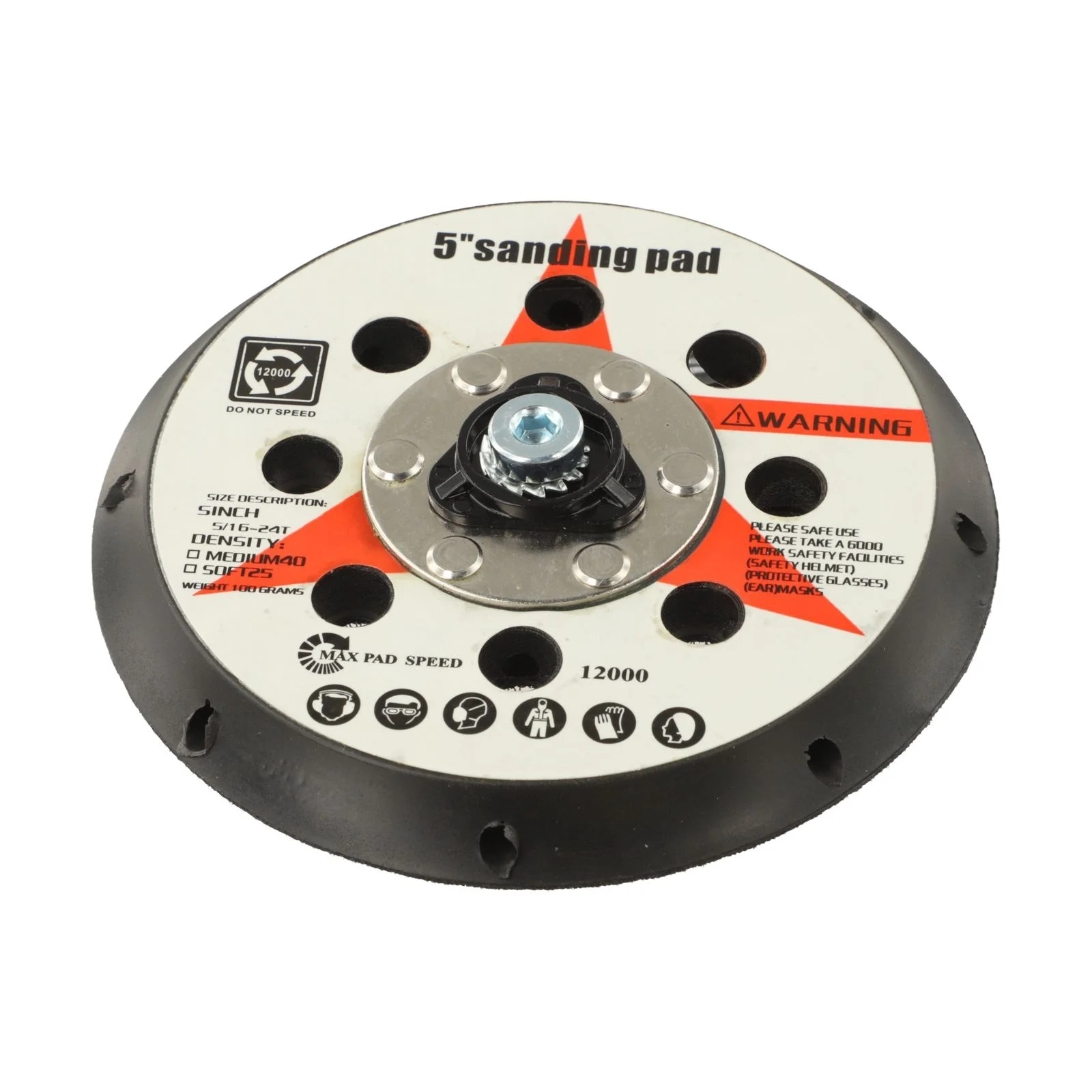 5 inch Backing Pad with M8 Thread and 8 Holes for Dual Action Polishers Designed for Wood Metal and Stone Polishing