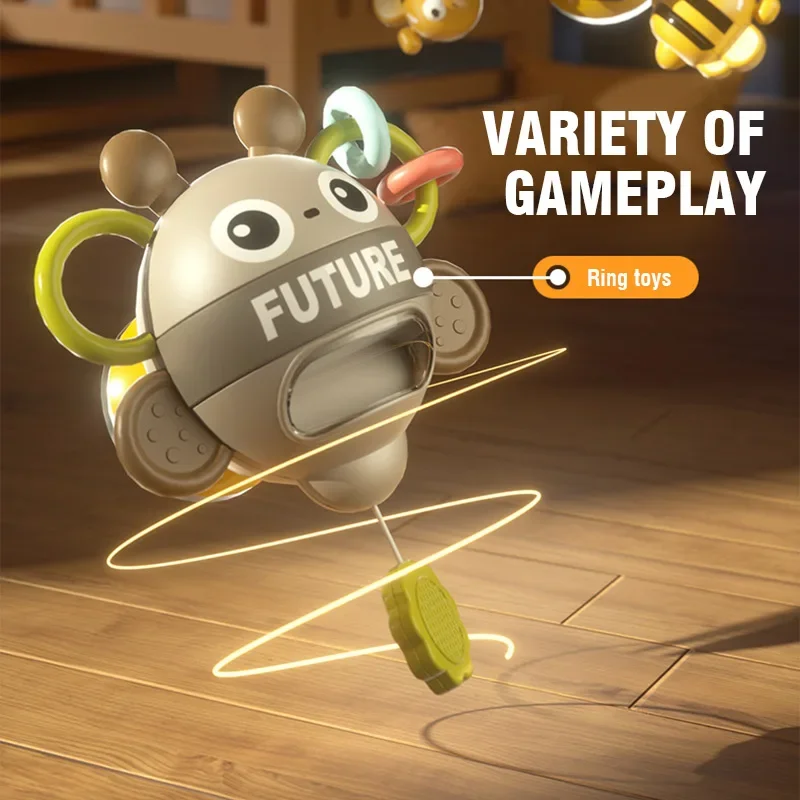 Zabawki Montessori dla niemowląt, grzechotka w kształcie pszczoły do łóżeczka, dzwonek, grzechotka dla noworodków, zabawka sensoryczna, bezpieczna do wózka, do zawieszenia na siedzisku, zabawka do zawieszenia w samochodzie.