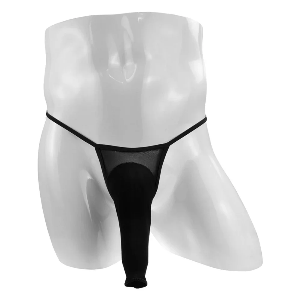 

Men Underwear Sheer See Through G-string Brief Elephant Nose Pouch Panties Erotic Hombre Male Lingerie Tanga T-Back Briefs