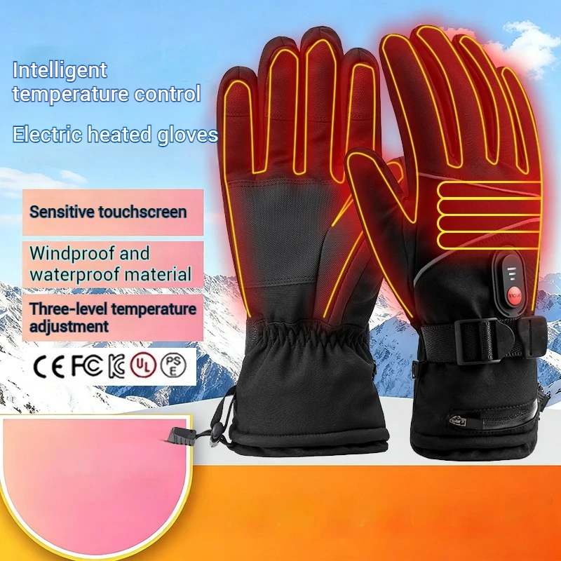 Luvas aquecidas da motocicleta inverno moto luvas aquecidas quente à prova dwaterproof água recarregável aquecimento luva térmica para motocicleta engrenagem de rua
