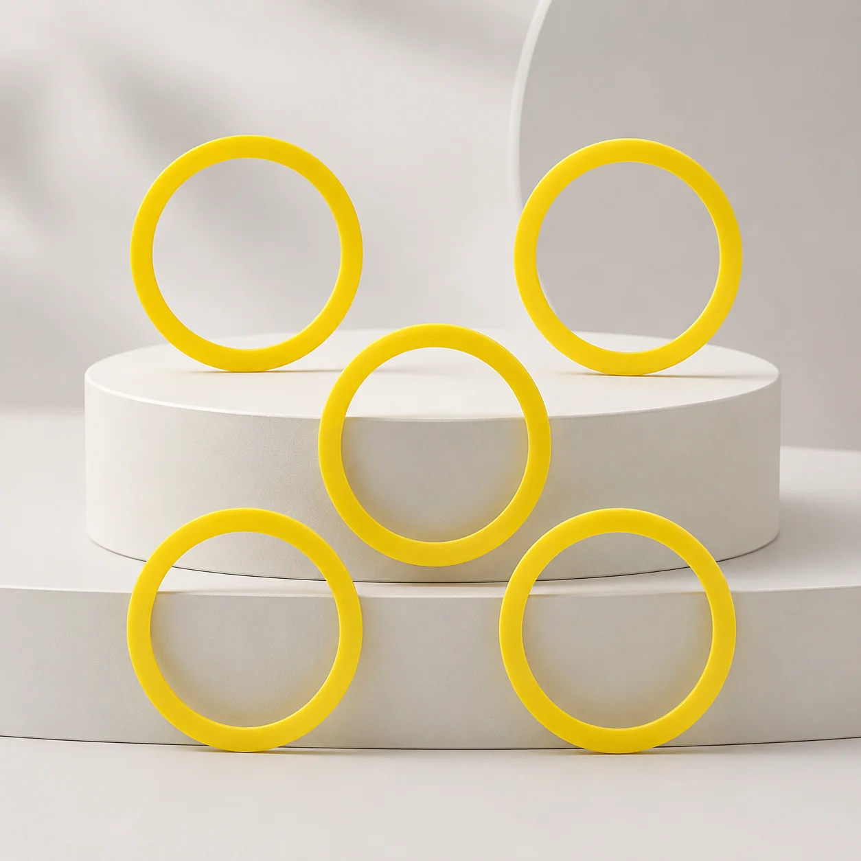 5 Pack Yellow Toilet Flush Valve Seal Ring Compatible with Kohler GP1059291 Flushing Gasket Tank Repair Replacement Parts