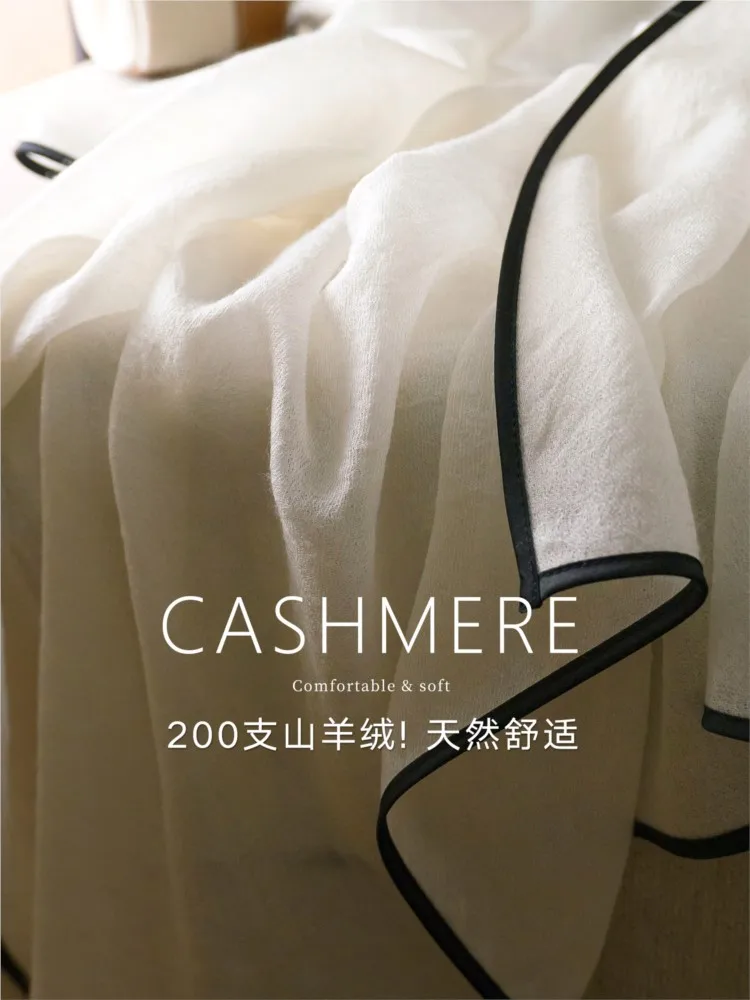 A new style of white light and pure velvet scarf for summer luxury women air-conditioned room shawls as an outerwear