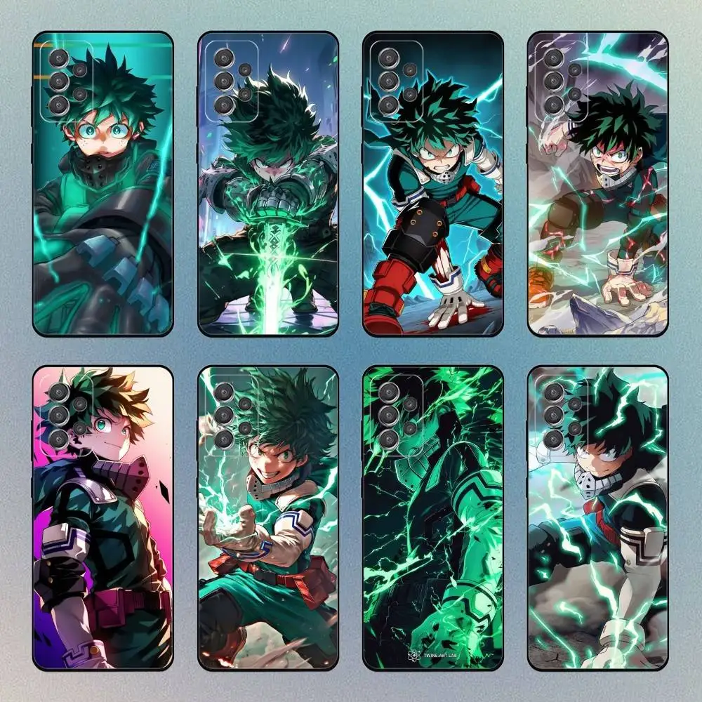 

My Hero lzuku Deku Phone Case For Samsung S25,S24,S21,S22,S23,S30,Ultra,S20,Plus,Fe,Lite,Note,10,9,5G Black Cover