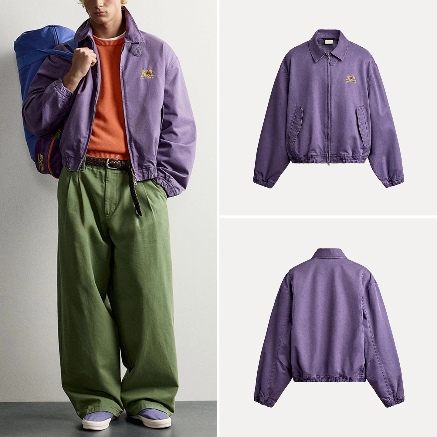 Men's Fashionable Long Sleeve Collared Jacket 2026 Autumn Collection Embroidered Outerwear Standard Fit Zadata Brand