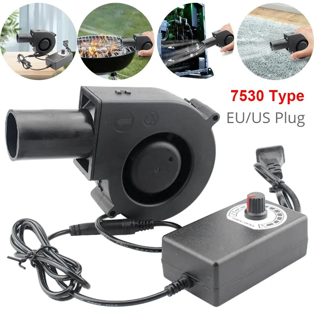

1Pcs Durable Small Blast Engine BBQ Blower 3700RPM with Variable Speed Controller Air Blower 220V/110V 7530 Type Barbecue Fan