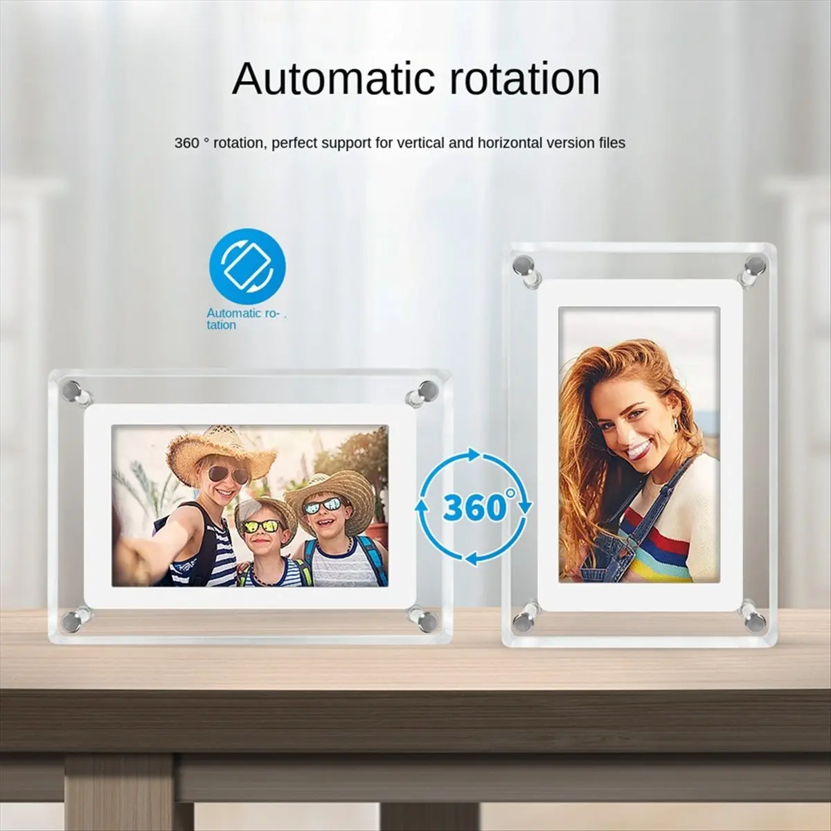 

5 Inch Digital Photo Frame 1200mAh IPS Screen 4G Memory Digital Photo Frame Desktop Video Player US Plug