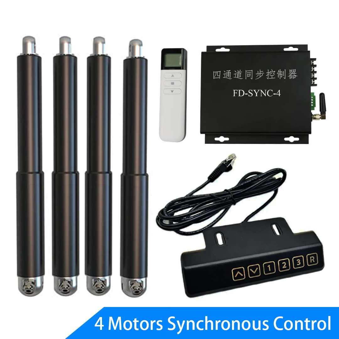 

4 Channels Motors Synchronous Control Kit DC12V-48V Controller 38mm Linear Actuator with Encoder 2000N IP67 For RV Roof Lift