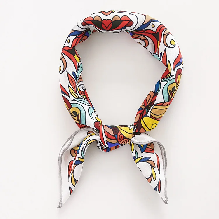 53*53 سنتيمتر باندانا الموضة النساء وشاح الرقبة منديل Foulard الإناث الأوشحة النساء الحجاب سيدة شال يلتف مربع الرأس #5