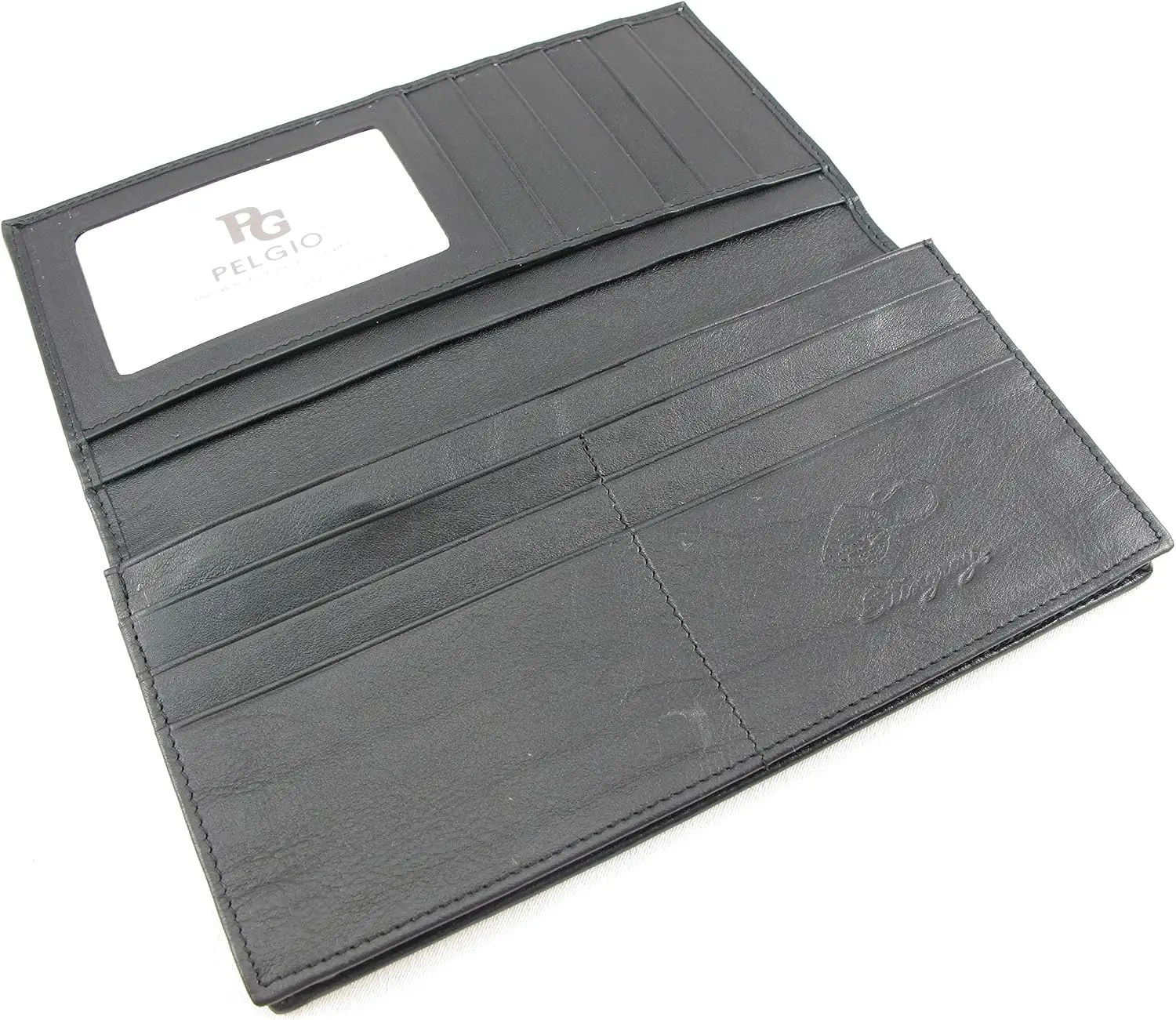 Genuine Crocodile Alligator Backbone Skin Leather Checkbook Long Wallet - view 3