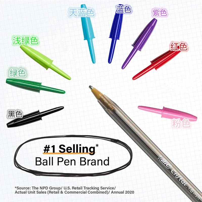 Długopis BIC Cristal Bold Crystal Pen Czarny Niebieski Czerwony Artykuły Szkolne Artykuły Biurowe — zdjęcie produktu 4