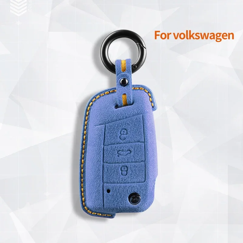 

Для VW Volkswagen Golf 7 MK7 Tiguan MK2 для SEAT Ateca Leon FR 2 Ibiza для Skoda Octavia Замшевый кожаный чехол для дистанционного ключа автомобиля