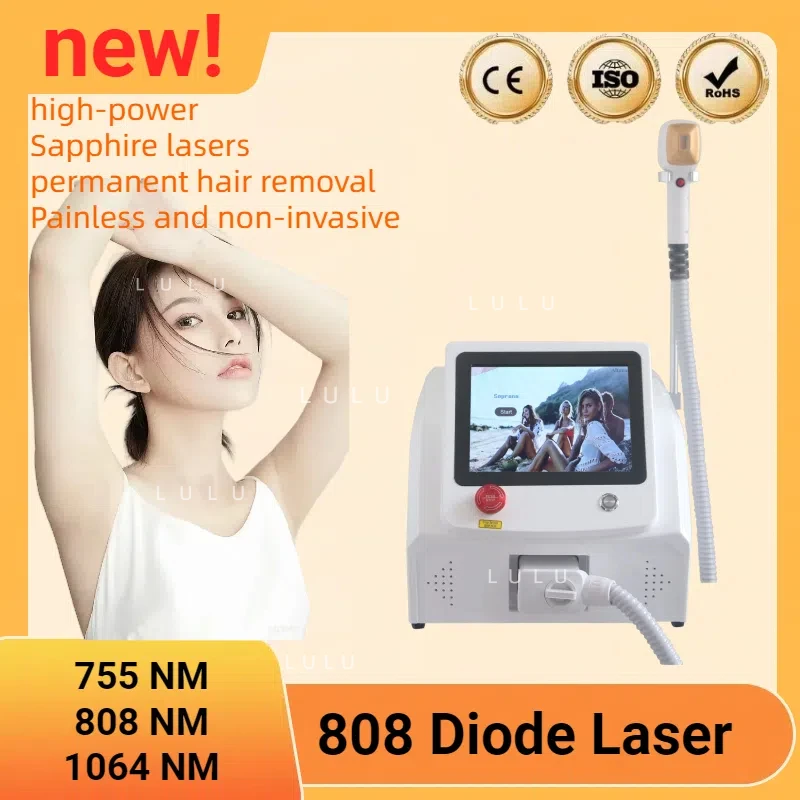 Diode Laser Hair Removal Machine 808/755/1064 Alexandrit Permanent Removal Cooling Head Painless Laser Epilator Super High Power