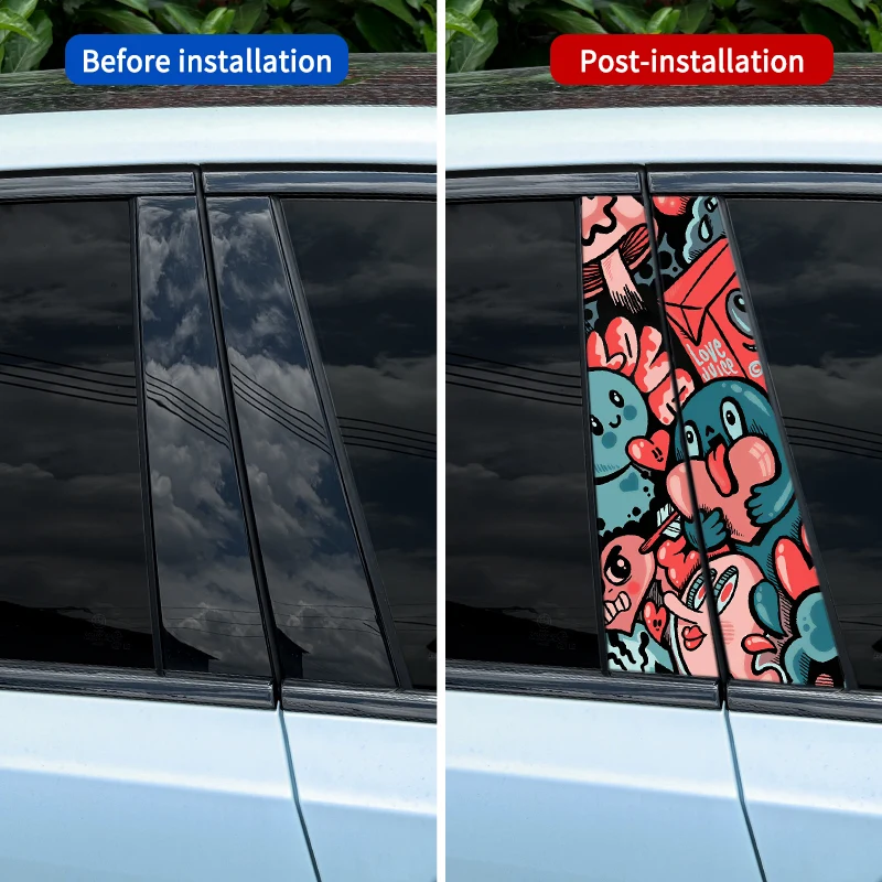 Funny Dopamine Graffiti Car Stickers for Auto B-pillar Waterproof Sunscreen Automobile Vinyl Decals Cover Scratches Decoration