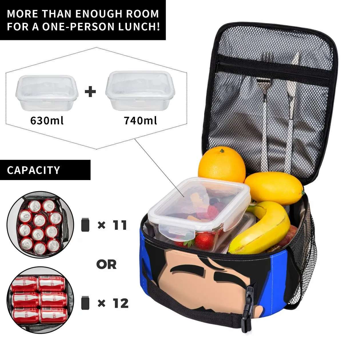 Fede V-Vigevani Lunch Bag For Women Club Misterios Graphic Design Lunch Box Fun School Cooler Bag Portable Thermal Lunch Bags
