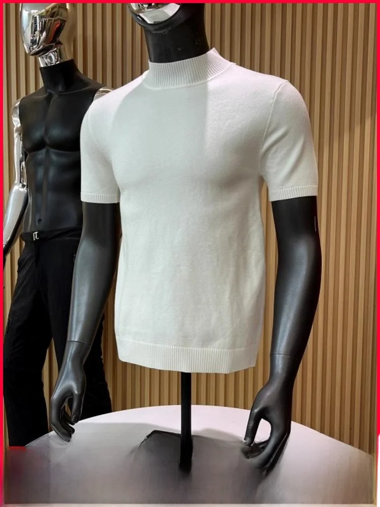 

Lyocell Mixed Knitted ort Sve f High Collar Men's Base Layer Top Soft Polyester Nylon Acrylic Blend Casual ...