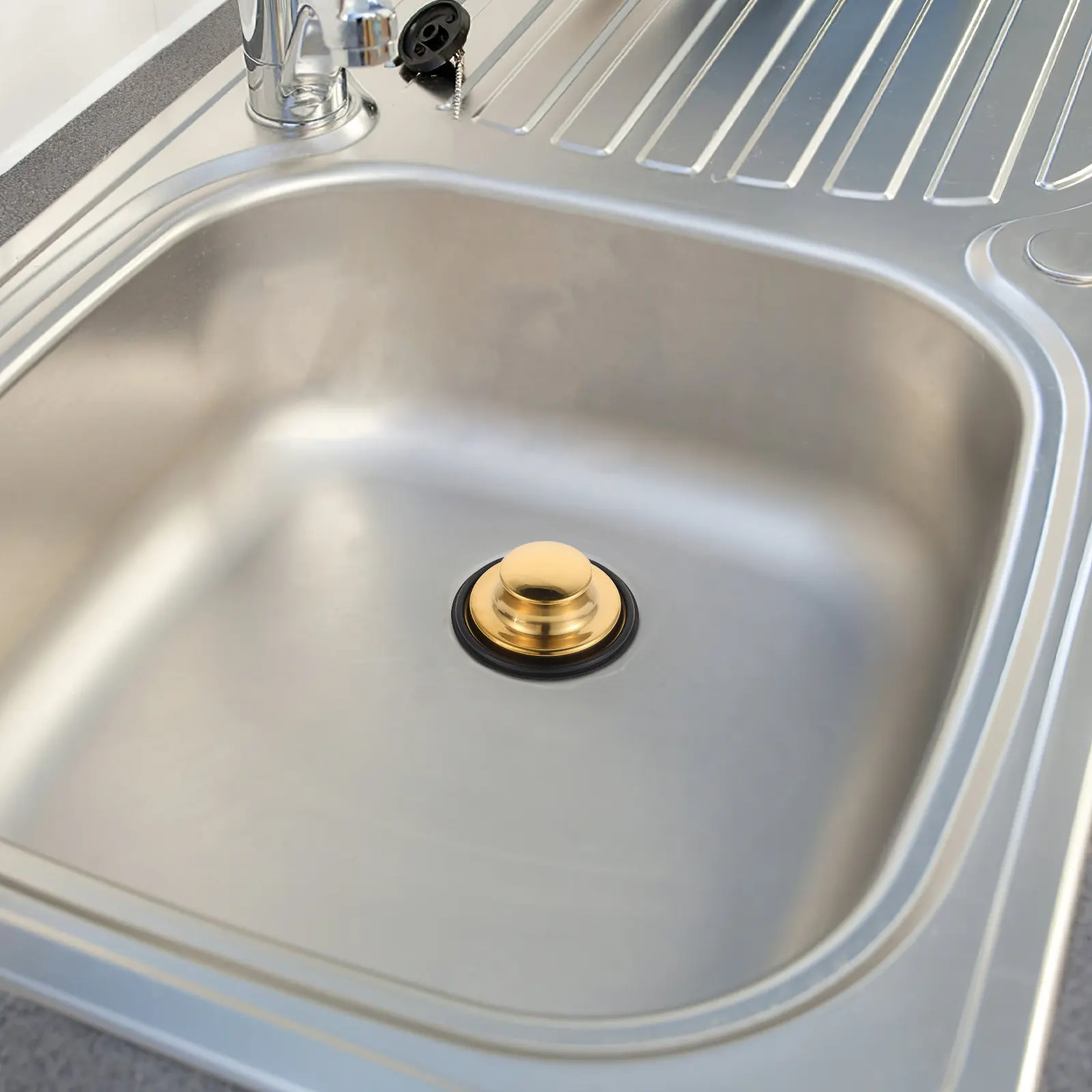 Sink Seal Cover Bath Tub Drain Stoppers Plug Golden Silicone Bathroom Strainer Kitchen Garbage Disposal Food Waste Catcher view 3