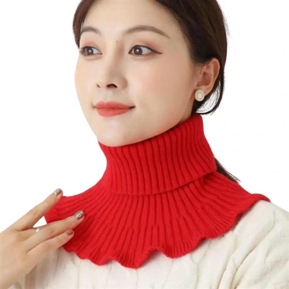 

Warm Knitted Fake Collar Woolen Women Turtleneck Knitted False Fake Collar Detachable Neck Scarf Thicken Windproof Fake Collars