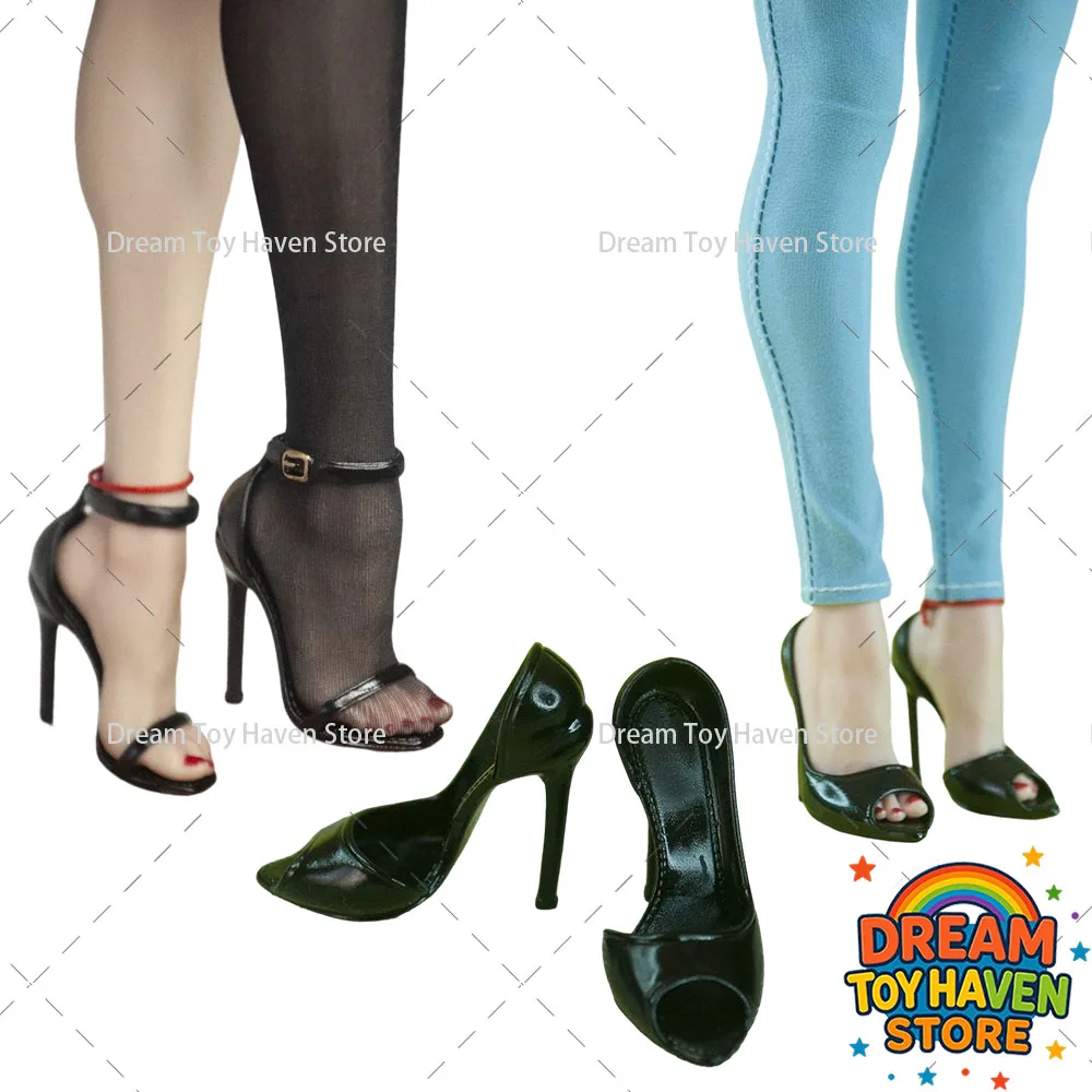 

Worldbox 1/6 Female Soldier High Heels Classic Black Thin Heel Shoes Fit 12Inch One-Piece Shank Action Figure Model Toys