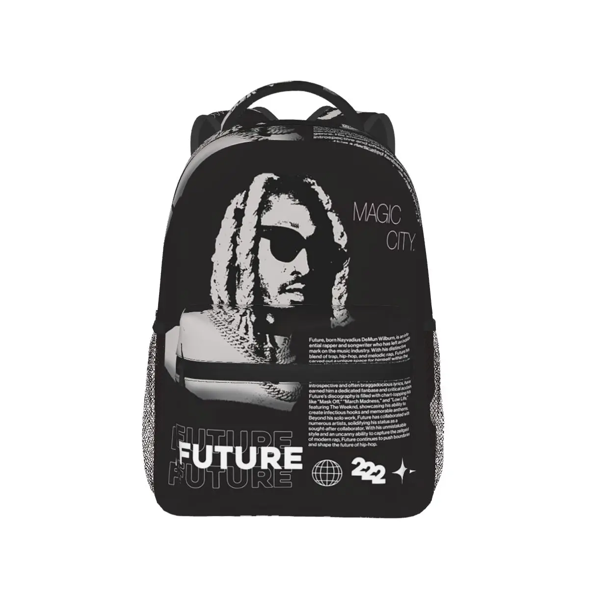 Rapper FUTURE Pattern Backpack Hot Sale Daypack Large Capacity Boys Girls BookBag School Bag Shoulder Bags for Men Women