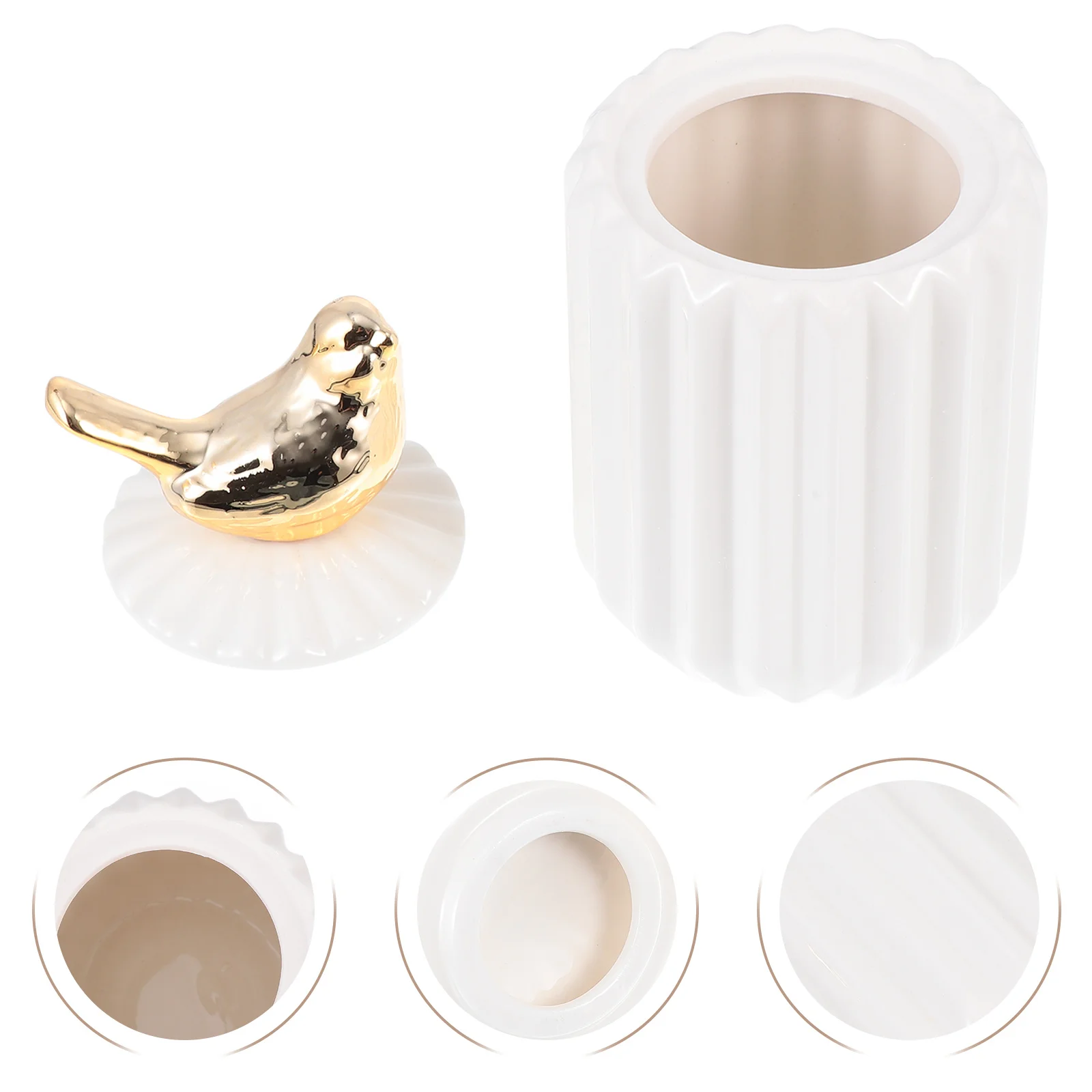 1Pcs Unique Ceramic Jar Food Storage Jar Practical Compact Size Creative Rabbit Ear Design Tidy Kitchen Organizer