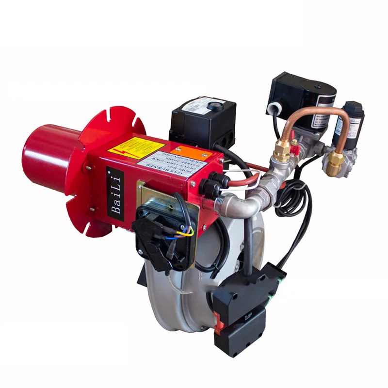 Quemador de llama de Gas GLP/NG pequeño, quemador de horno de propano Industrial, calentador de caldera de Gas Natural 11-55kw con válvula solenoide
