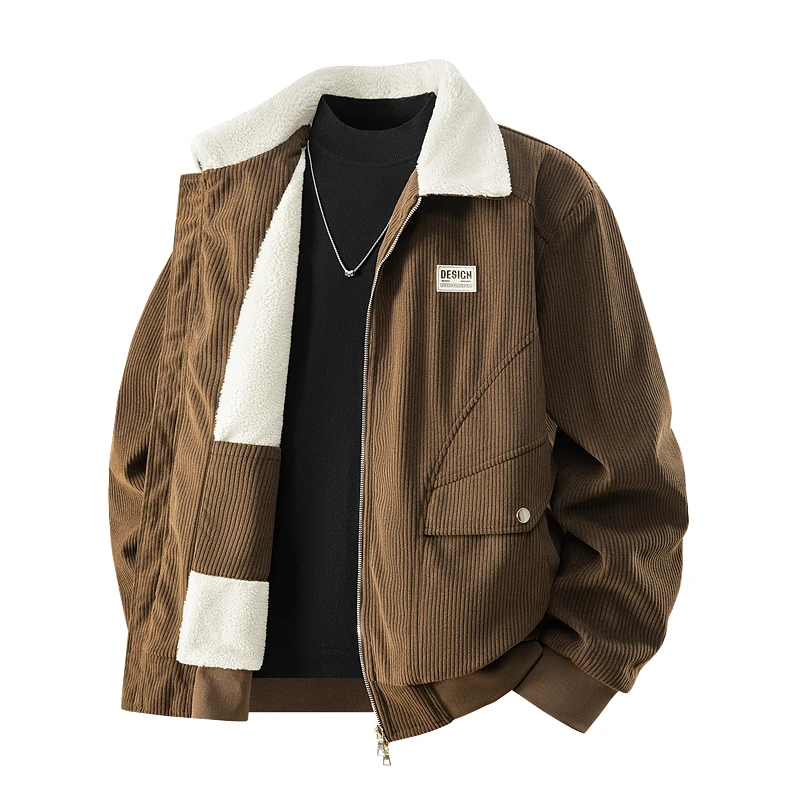 Turn-down Collar Casual Parkas for Men Winter Loose Comfortable Male Clothing Fashion Simple All-match Outerwear Thicken Warm