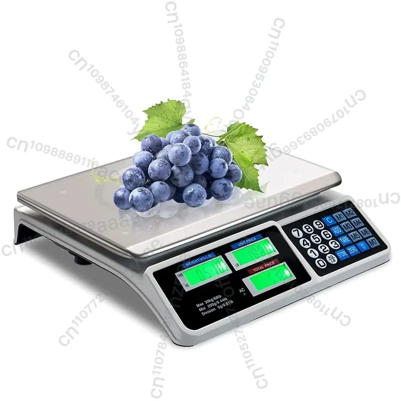 

30KG Stainless Steel Electronic Scale Food Meat Counting Weighing Scale Price Computing Scale for Store Supermarket Rechargeable