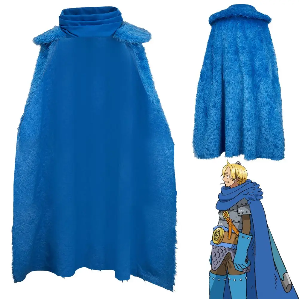 

Anime Sanji Cosplay Plush Cloak Cape Fantasia Costume Disguise for Men Women Roleplay Outfits Halloween Carnival Accessories