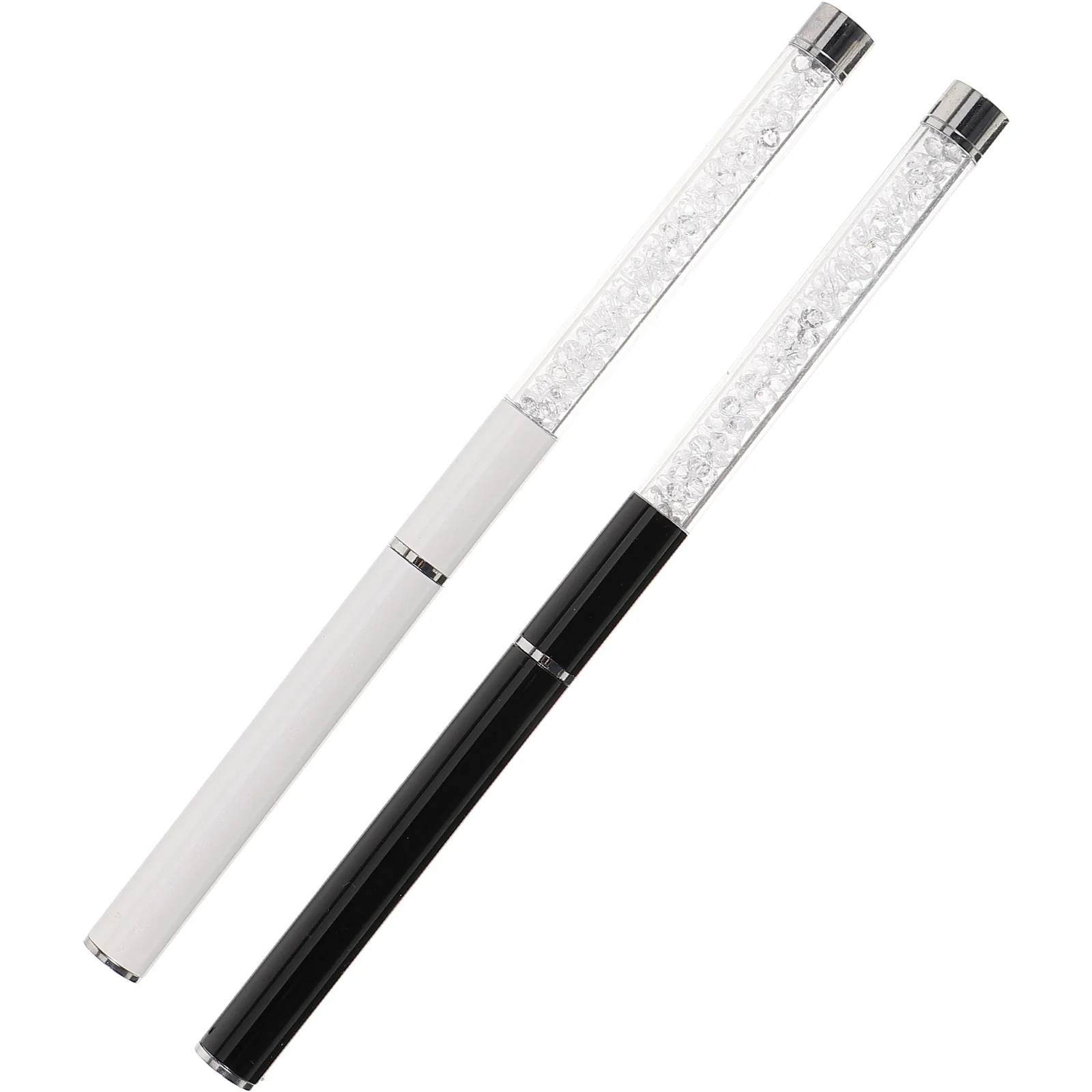 2 Pcs Eyelash Brush Lashes Comb Applicator Tool Brow Black White Mascara Wand Spiral Fiber Travel Home Use