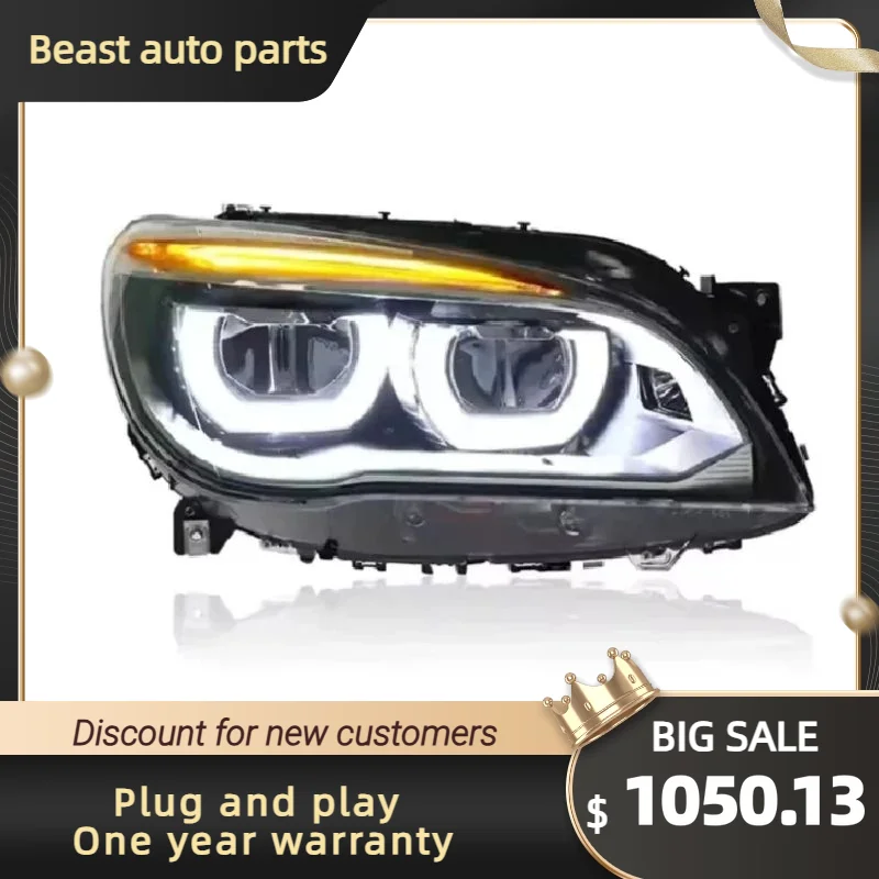 

For BMW 7 Series F01 F02 2009-2015 Plug and Play Headlights with Angel Eyes – High-Quality Headlamp Assembly