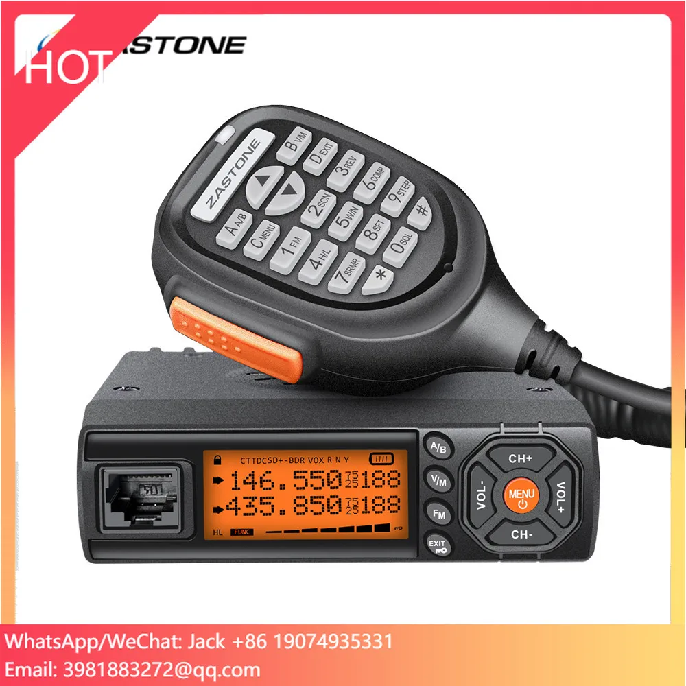 

ZASTONE Z218 Zastone 25W Car Walkie Talkie Dual Band UHF VHF Mobile Radio