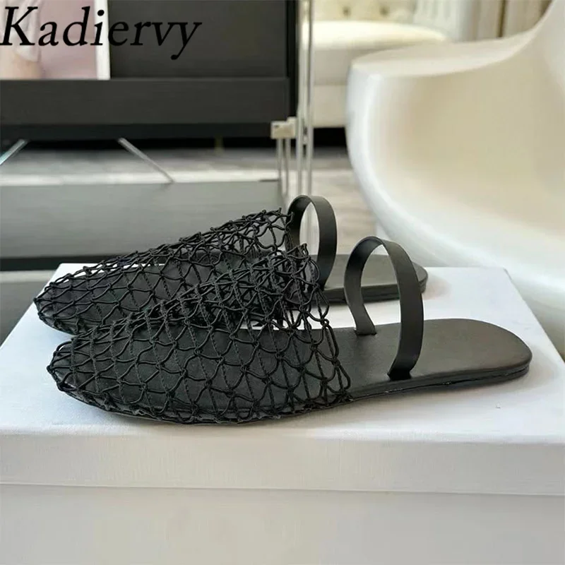 New Flat Sandals Woman Braided Hollow Outs Roman Shoes Woman Round Toe Comfort Summer Sandals Women Sandalias Mujer