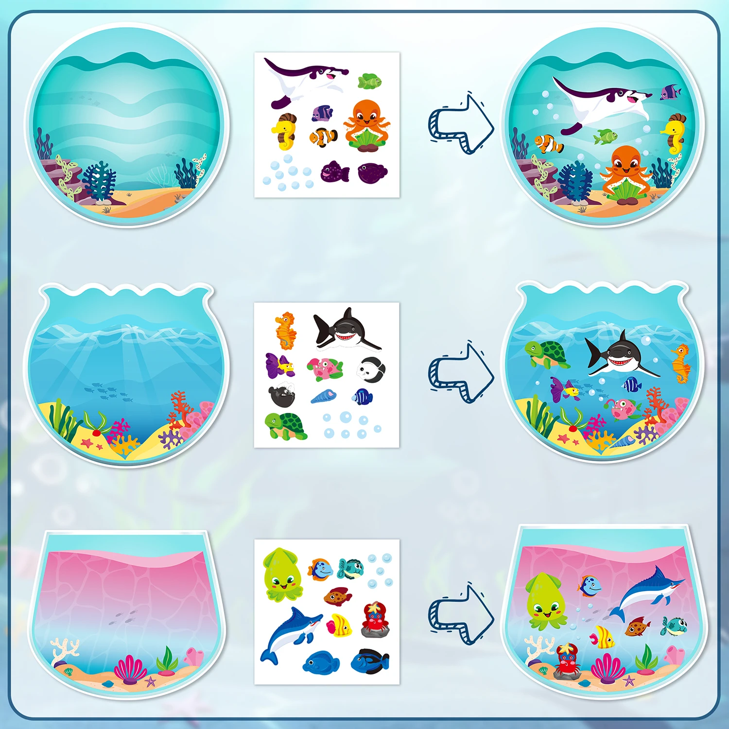 Adesivos DIY de Animais Marinh - Art Craft For 3 Year Old avaliação e preço