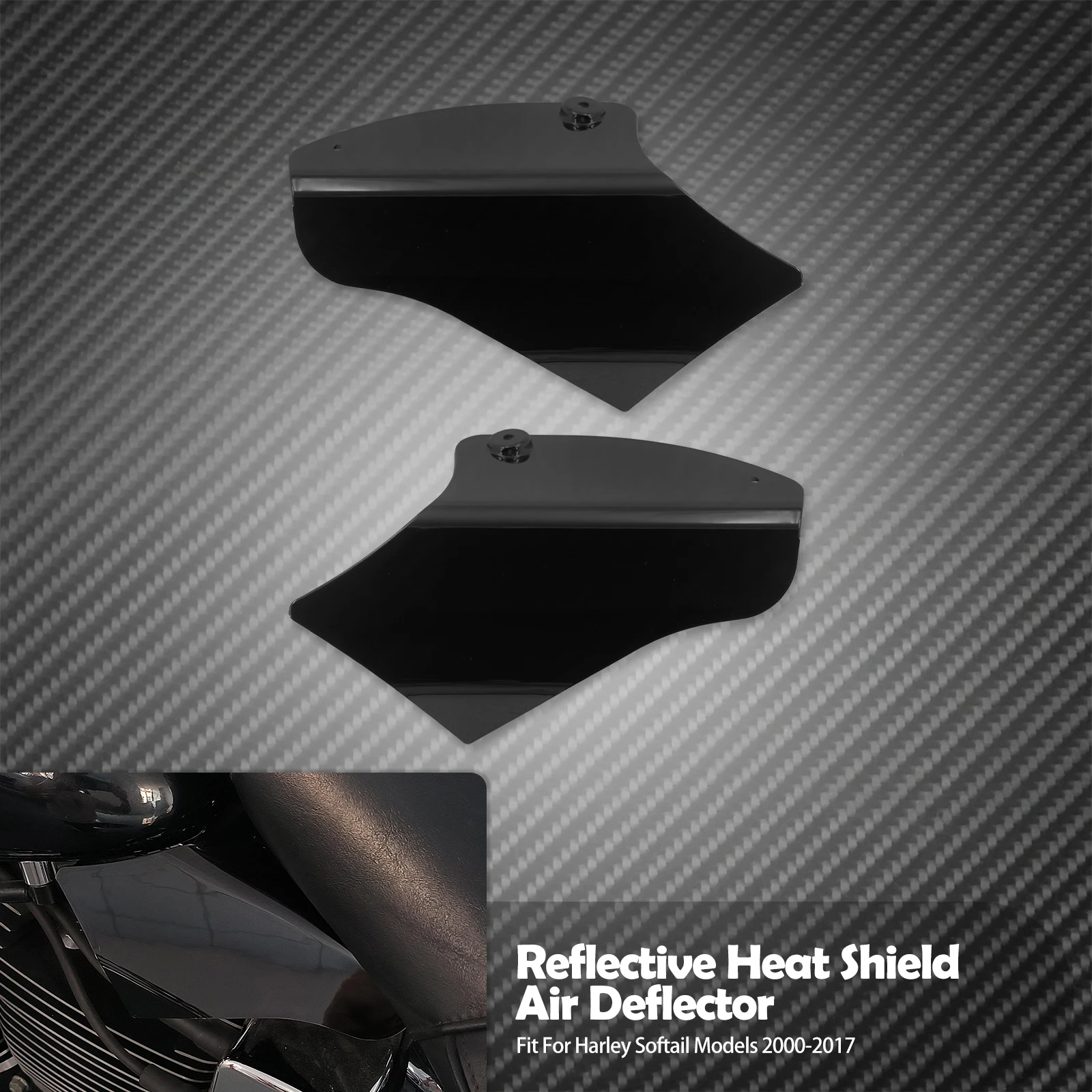 Deflector de aire para motocicleta, protectores reflectantes ABS para sillín, Deflector de calor de aire para Harley Softail Fatboy FLSTF Deluxe FLSTN Slim FLS