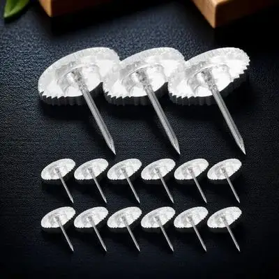 100Pcs Clear Plastic Thumbtacks Push Pins for Bulletin Boards Map Markers Photo Walls Lightweight Compact Office Home Use