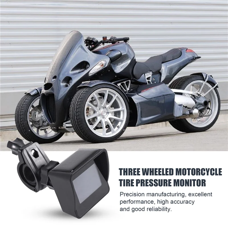 A19Q-Sistema de supervisión de presión de neumáticos inalámbrico Solar, Monitor de presión de neumáticos TPMS para motocicleta, pantalla LCD, 3 sensores externos