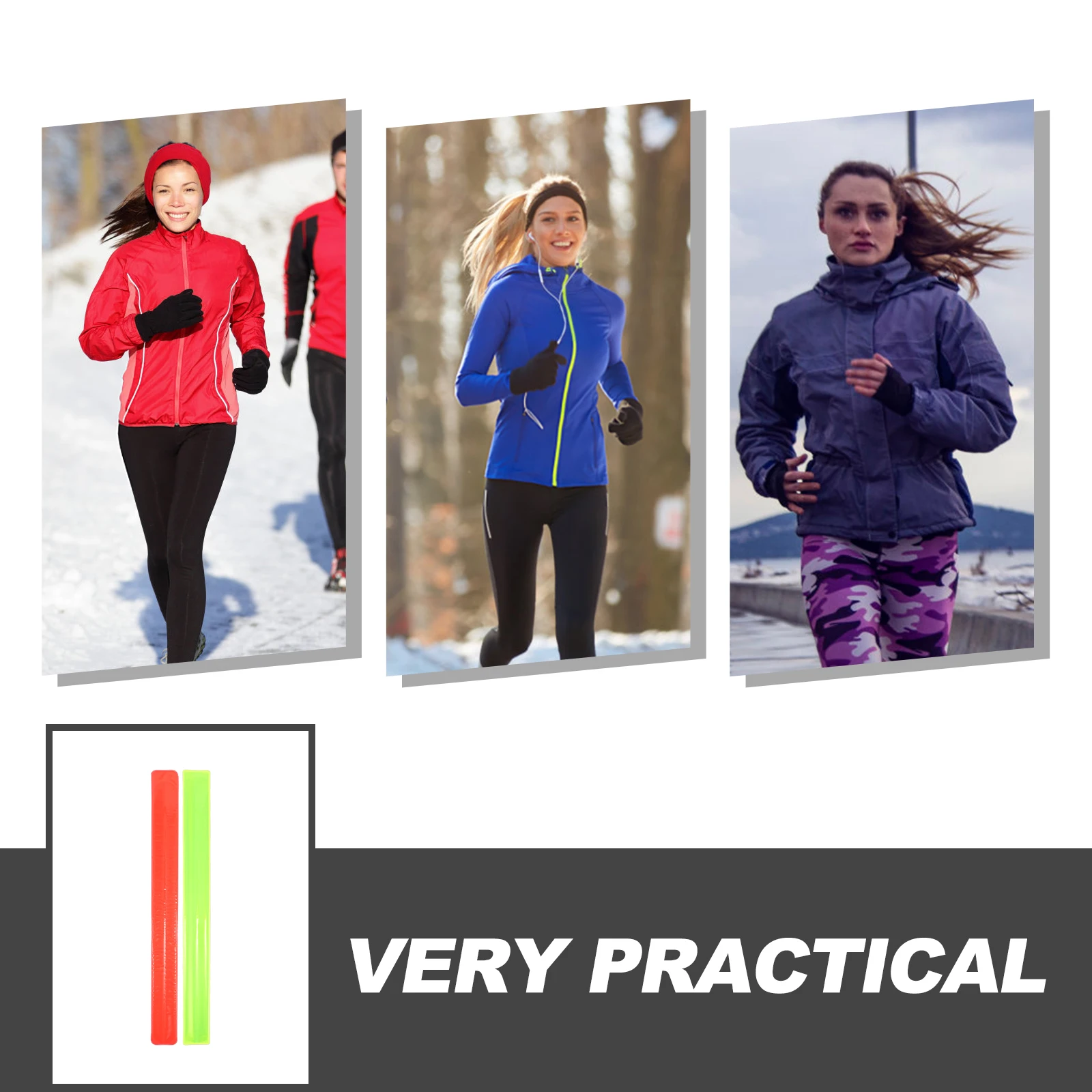 

6pcs Reflective Slap Bands High Visibility Safety Gear for Cycling Running Night Activities Kids Adult Camping Hiking