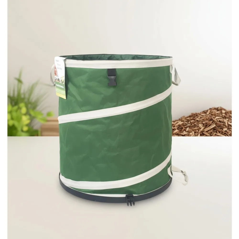 

24-Gallon Collapsible Trash Can with Hard Bottom - Multi-Use Yard Garden Bag for Waste, Camping & Laundry