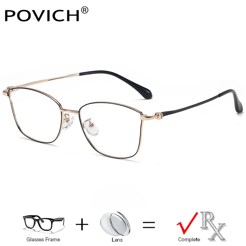 New Design Women's Cat Eyewear Optical Glasses Myopia Hyperopia Prescription Lenses Eyewear Distance Vision Correct UV Lens