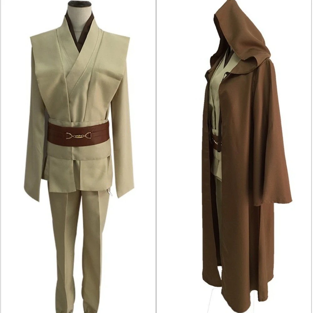 Movie Jedi Warrior Cosplay Costume Adult Coat Pants Cloak Full Set Kids Warrior Role Play Uniform Suit Halloween Carnival Party