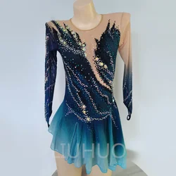 Figure Skating Performance Clothing Children's Adult Skating Performance Grading Clothing Gradient Color