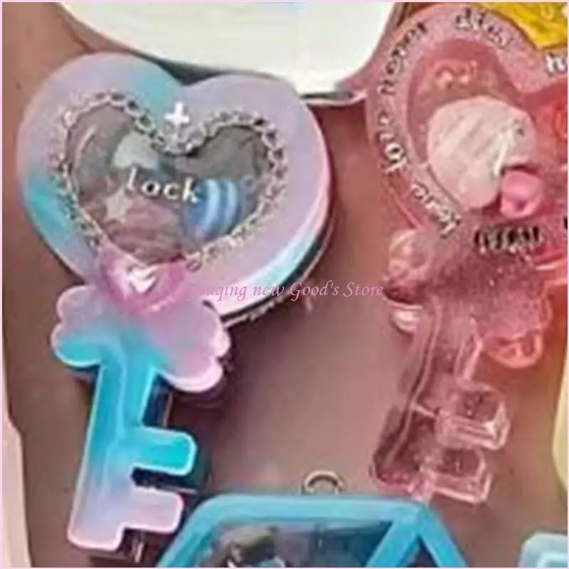 57QA الرمال المتحركة الراتنج قالب القلب الراتنج الفن شاكر قالب الحب سيليكون قالب جوفاء الايبوكسي قلادة قالب للإبداع على شكل قلب