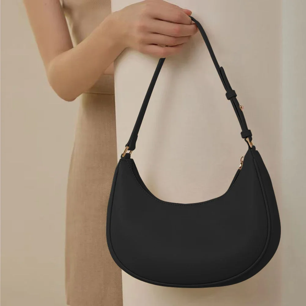 Designer Shoulder Bags for Women Handle Underarm Bag Y2K Half Moon Armpit Bag Casual Handbags Solid Color Purses Tote Hobo Bag