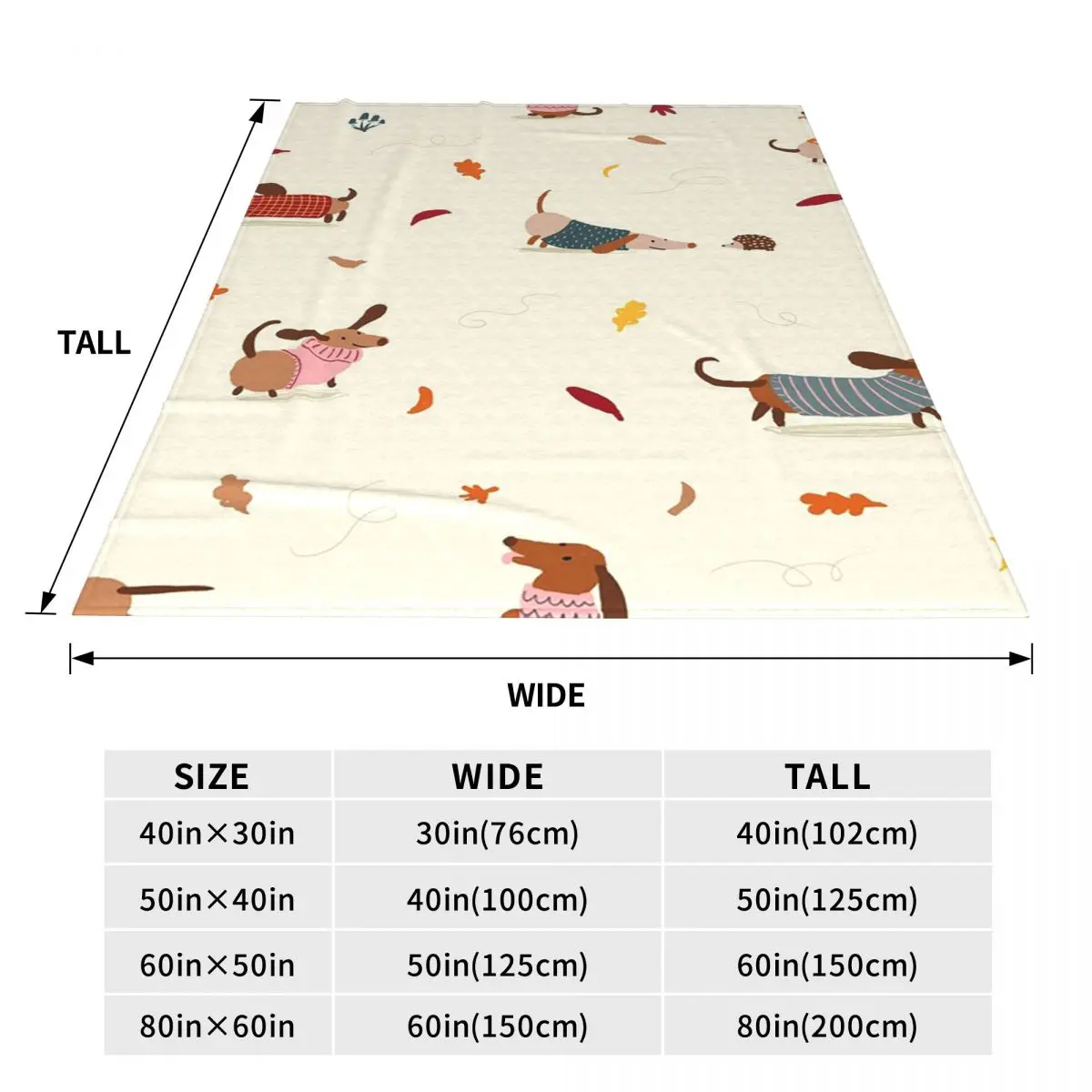Sausage Dog Dachshund Cute Blanket Flannel Sofa Throw Blanket Breathable for Home Bedroom Throws Bedspread Quilt