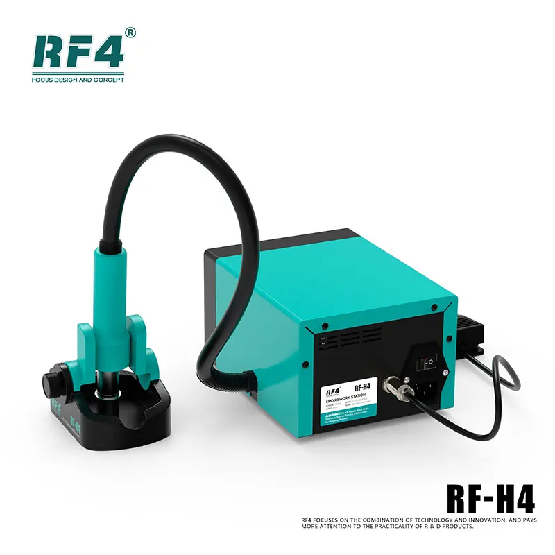 RF4 1200W Hot Air Rework Station with 5 Nozzles & Cold Air Pedal 100°C-480°C LCD Display Brushless Turbo Fan for PCB/BGA Repair