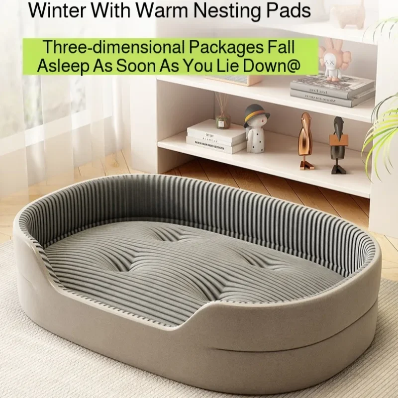 

All-Season Dog Bed Cooling Mat for Large Small Dogs, Orthopedic Pet Sofa Bed with Ice Silk Pad, Waterproof Chew Proof Kennel
