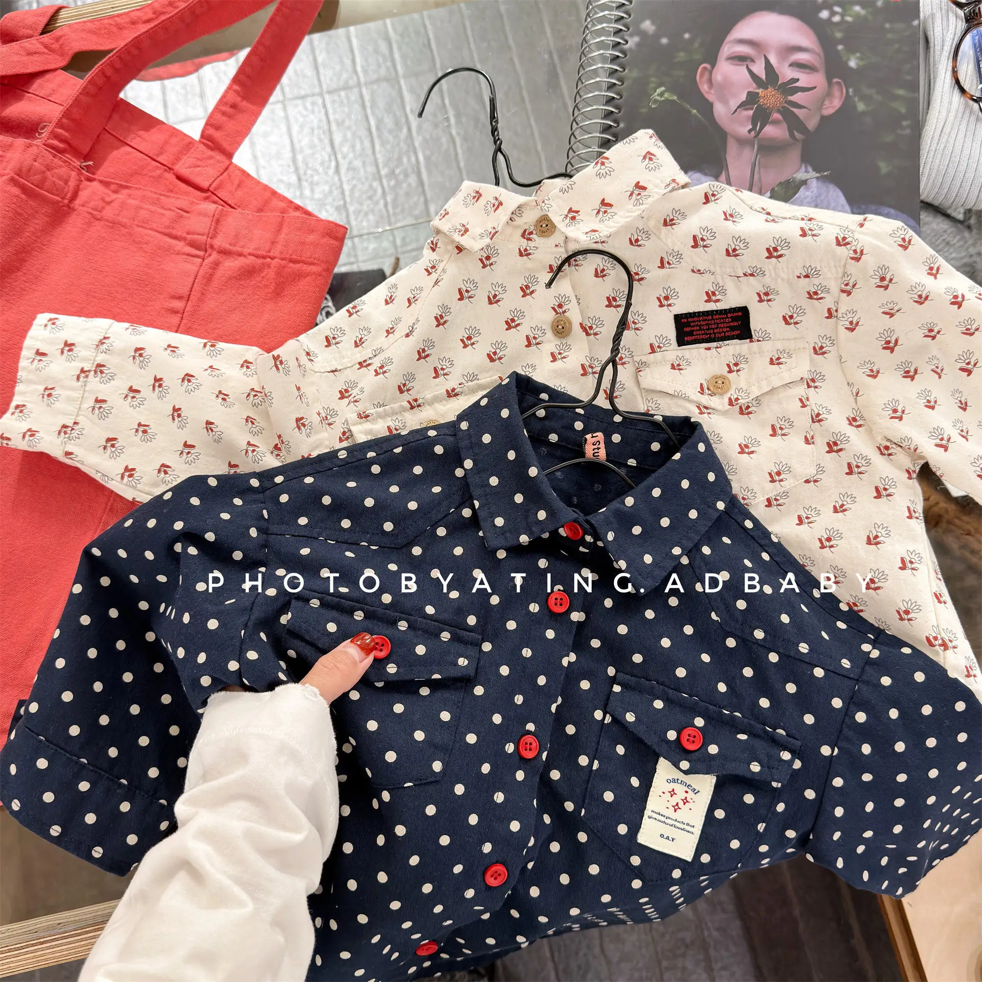 2026 Spring New Children Long Sleeve Shirts Fashion Print Boys Cotton Tops Lapel Shirts Toddler Girls Casual Coat Kids Clothes