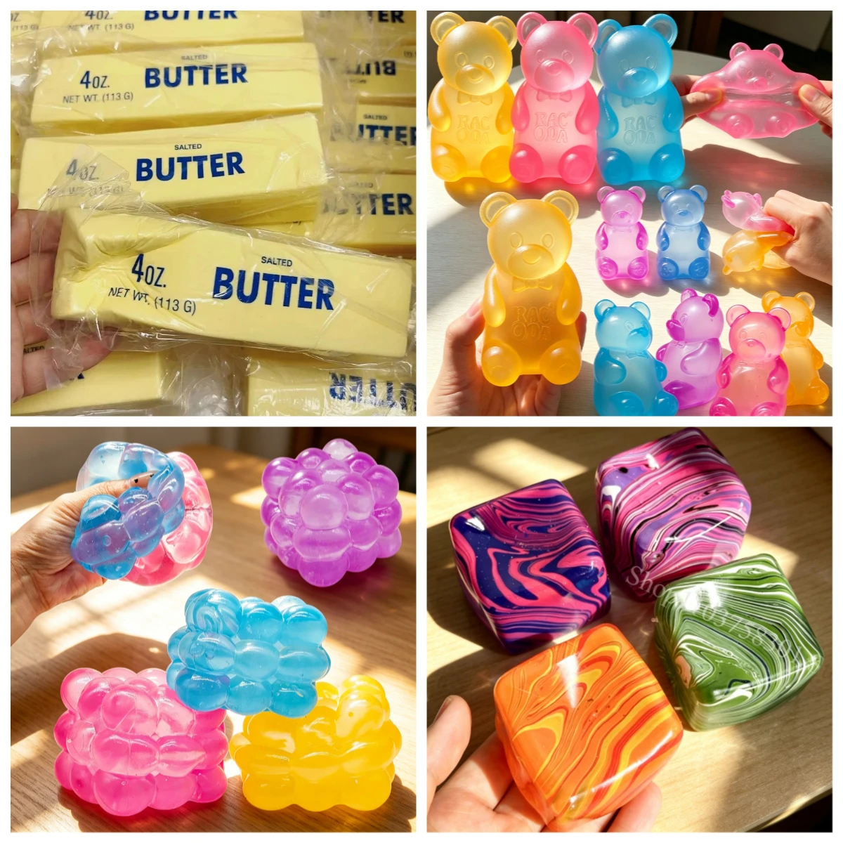 In Stock Butter Stick Squishy Toy Slow Rising Squeeze Toy Butter Bar Brick Squishy Fidget Toy Anti Stress Release Relax Gift