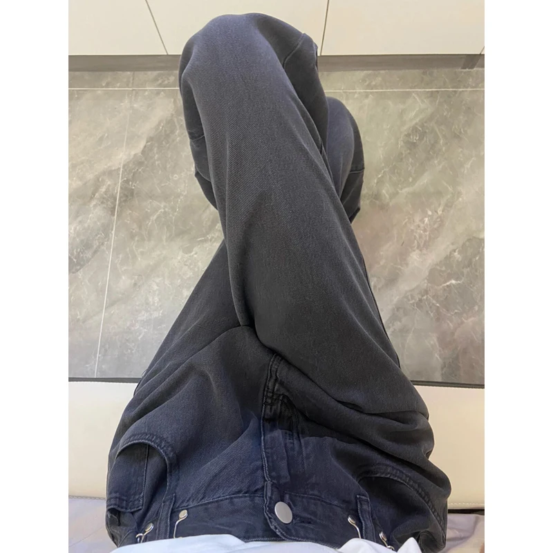 

Прямые широкие джинсы с высокой талией, женские свободные брюки длиной до пола, большие размеры, дизайн Bla, осенняя мода